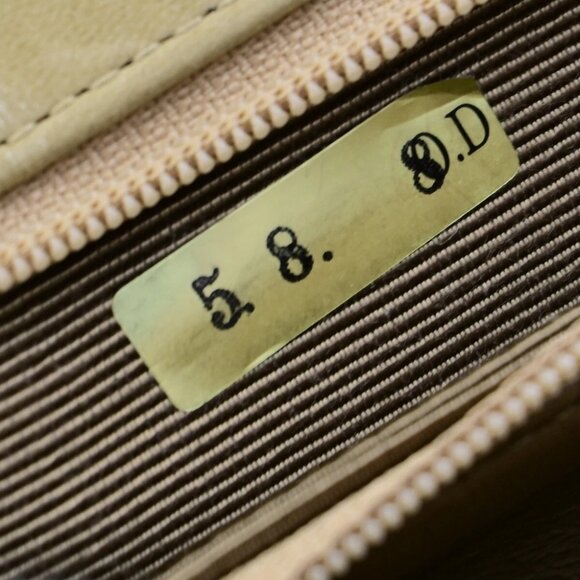 CHANEL CC Horizontal Stitch 30 Chain Shoulder Bag Leather Beige Vintage - Picture 15 of 16